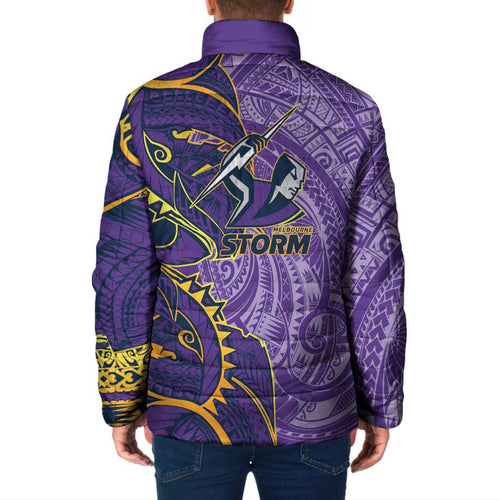 Melbourne Storm Padded Jacket Polynesian Tribal Tattoo Pacific Sport Art