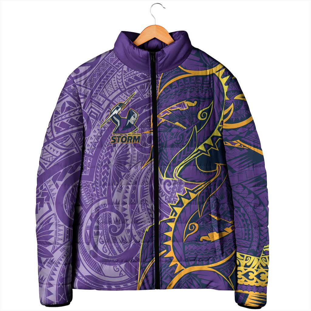 Melbourne Storm Padded Jacket Polynesian Tribal Tattoo Pacific Sport Art