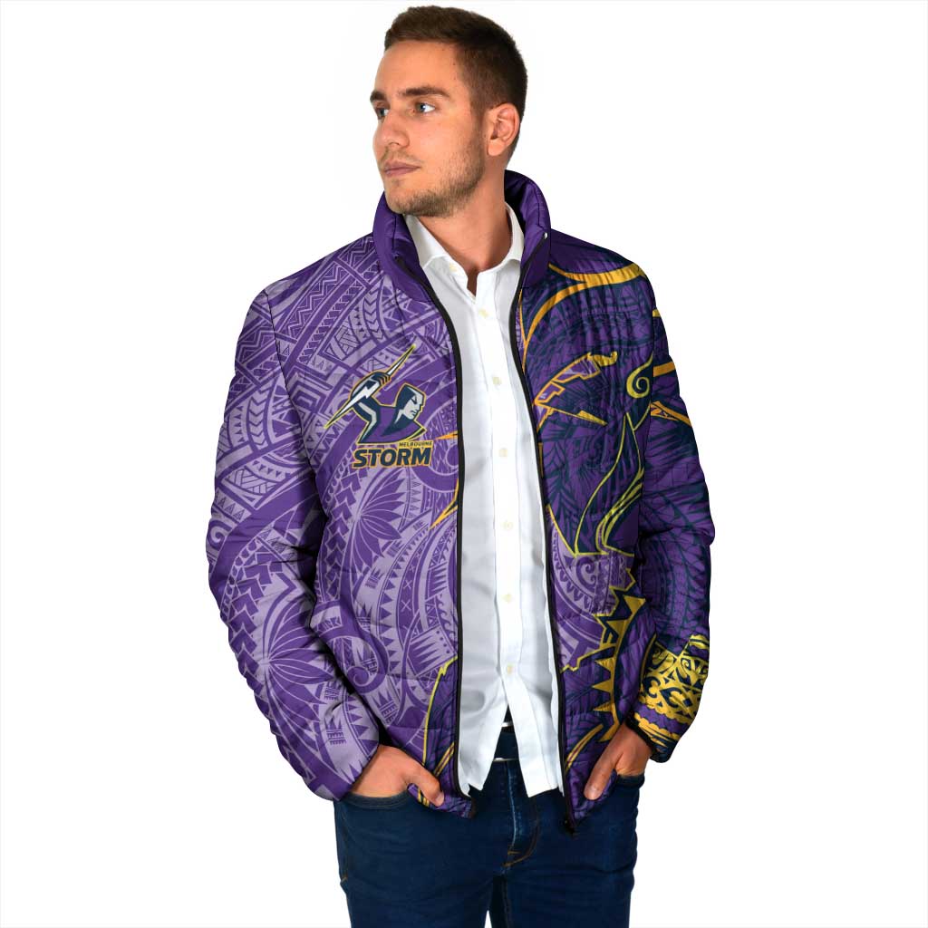 Melbourne Storm Padded Jacket Polynesian Tribal Tattoo Pacific Sport Art