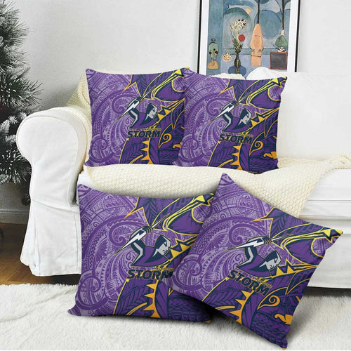 Melbourne Storm Pillow Cover Polynesian Tribal Tattoo Pacific Sport Art