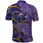 Melbourne Storm Polo Shirt Polynesian Tribal Tattoo Pacific Sport Art