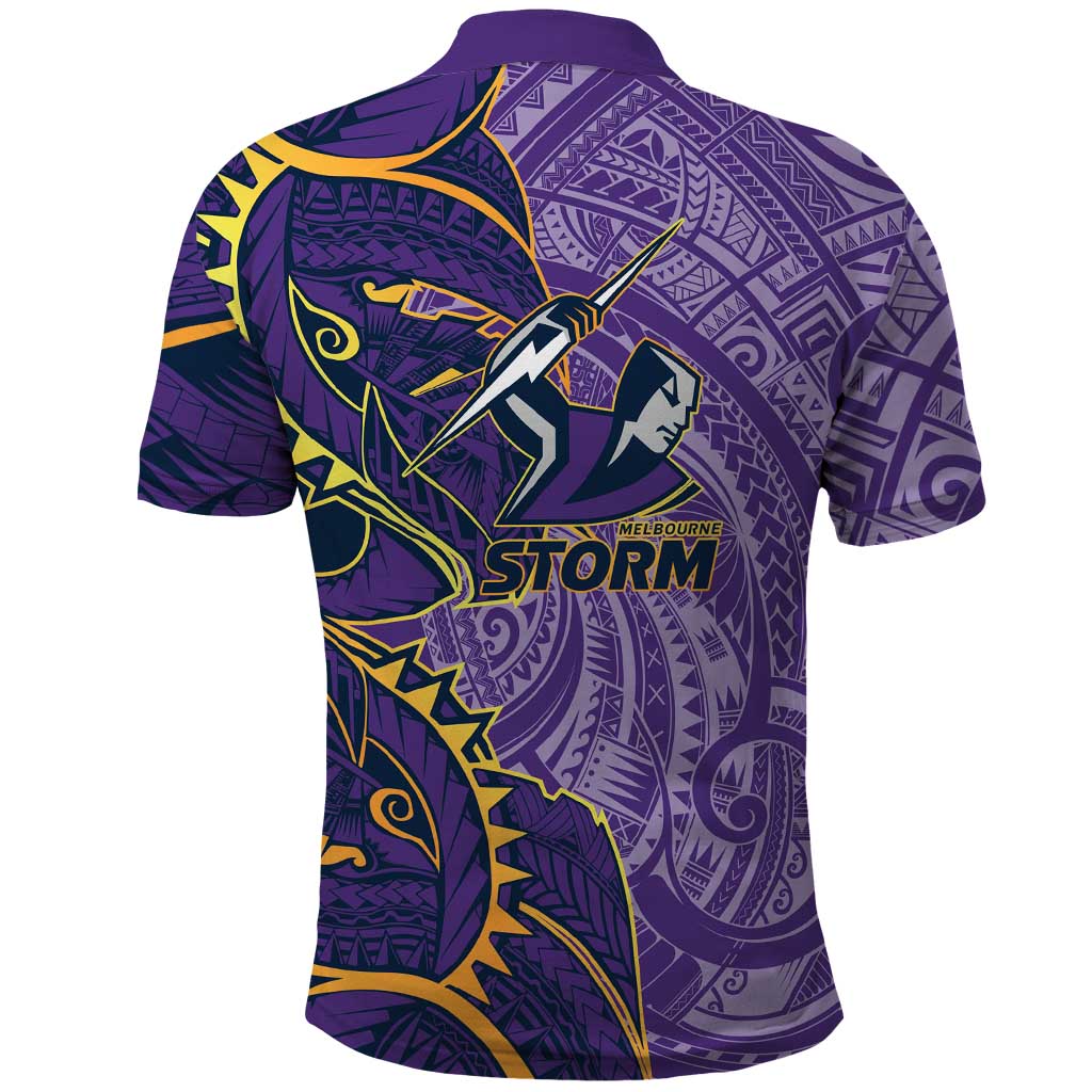 Melbourne Storm Polo Shirt Polynesian Tribal Tattoo Pacific Sport Art