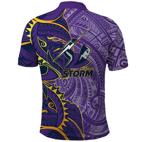 Melbourne Storm Polo Shirt Polynesian Tribal Tattoo Pacific Sport Art