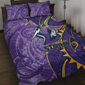 Melbourne Storm Quilt Bed Set Polynesian Tribal Tattoo Pacific Sport Art