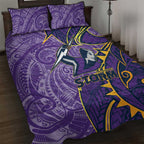 Melbourne Storm Quilt Bed Set Polynesian Tribal Tattoo Pacific Sport Art