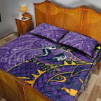 Melbourne Storm Quilt Bed Set Polynesian Tribal Tattoo Pacific Sport Art