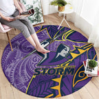 Melbourne Storm Round Carpet Polynesian Tribal Tattoo Pacific Sport Art