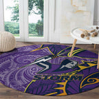 Melbourne Storm Round Carpet Polynesian Tribal Tattoo Pacific Sport Art