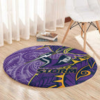 Melbourne Storm Round Carpet Polynesian Tribal Tattoo Pacific Sport Art