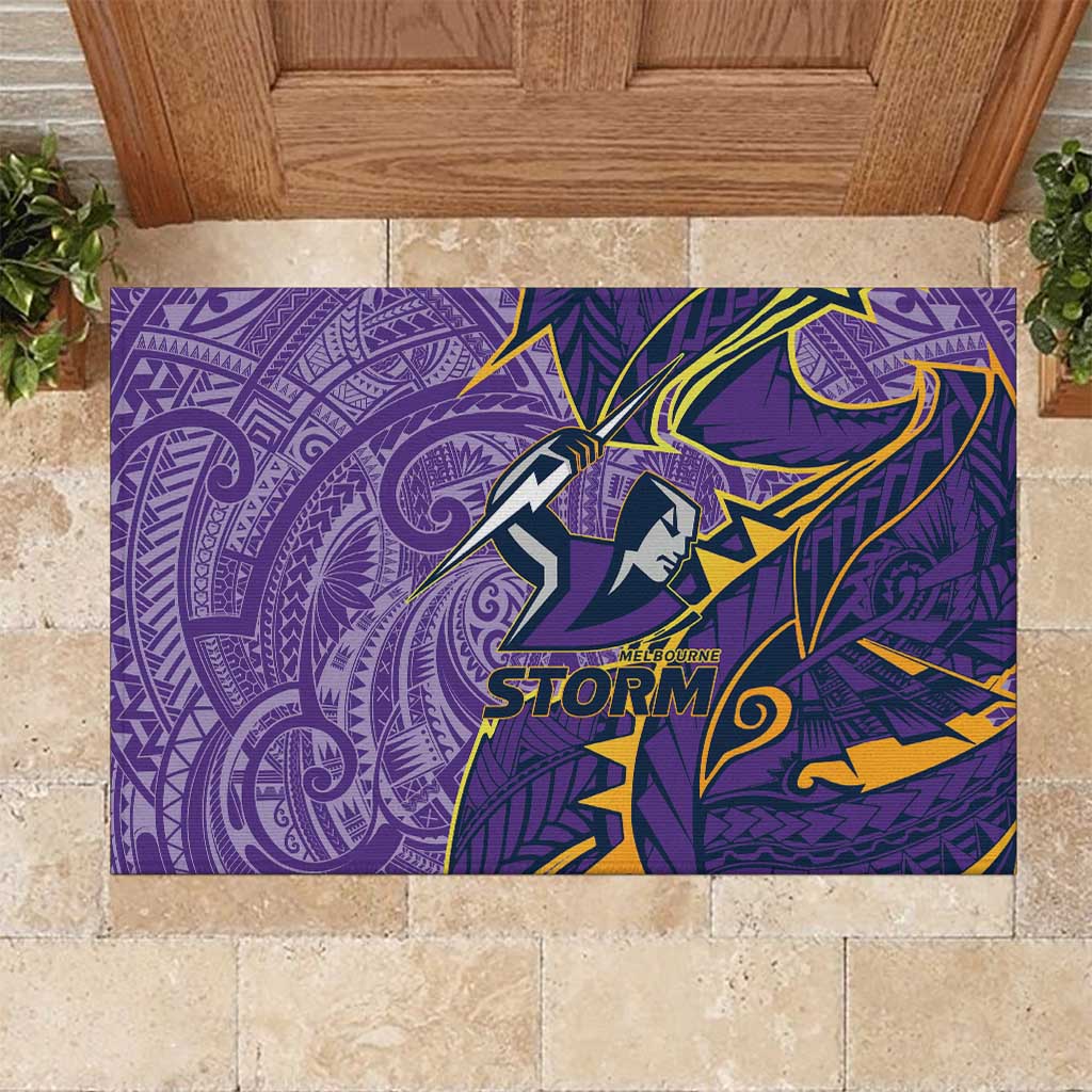 Melbourne Storm Rubber Doormat Polynesian Tribal Tattoo Pacific Sport Art