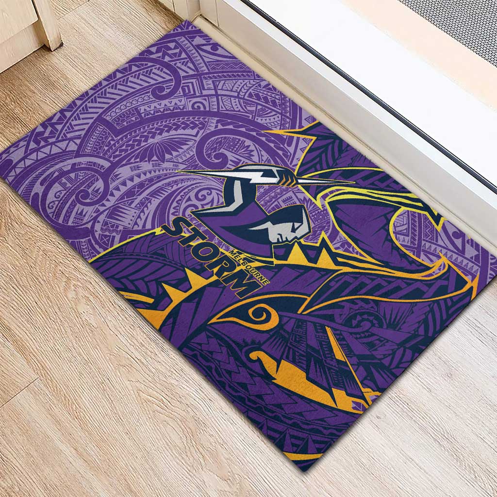 Melbourne Storm Rubber Doormat Polynesian Tribal Tattoo Pacific Sport Art
