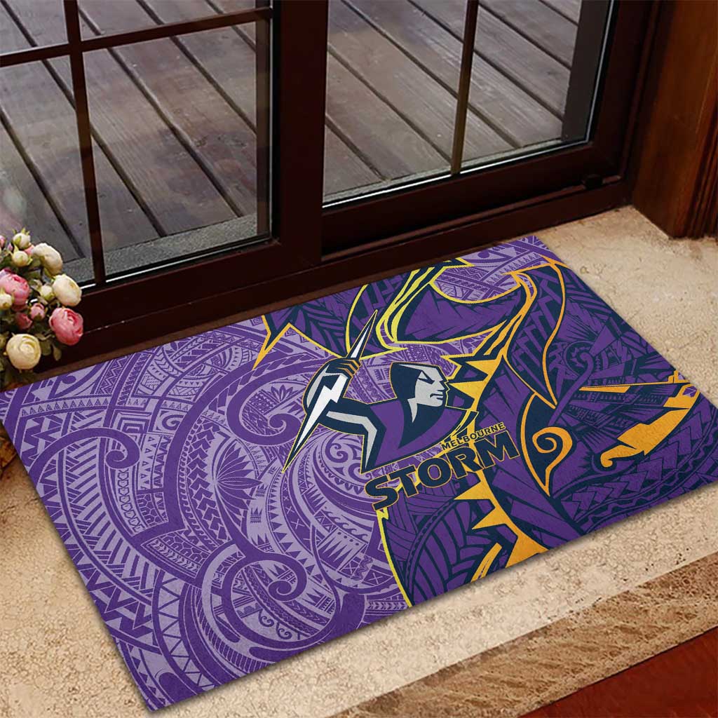 Melbourne Storm Rubber Doormat Polynesian Tribal Tattoo Pacific Sport Art