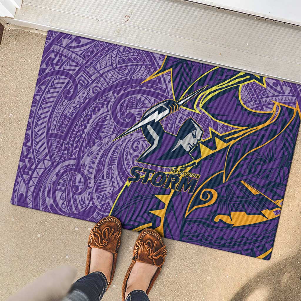 Melbourne Storm Rubber Doormat Polynesian Tribal Tattoo Pacific Sport Art