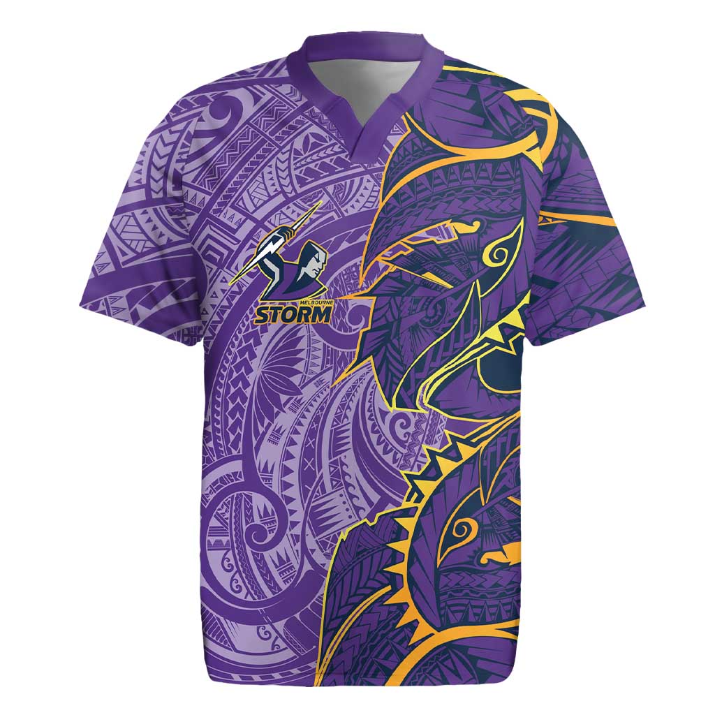 Melbourne Storm Rugby Jersey Polynesian Tribal Tattoo Pacific Sport Art