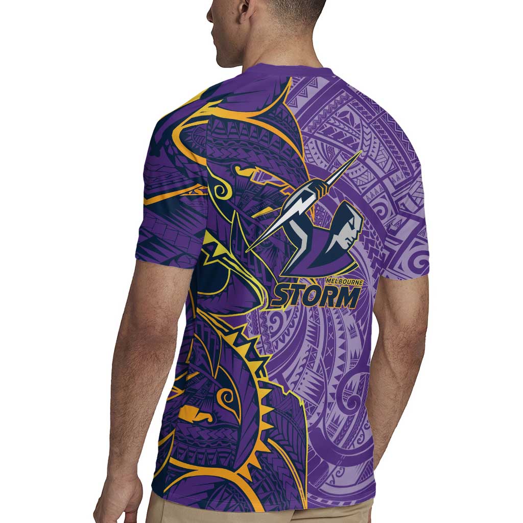 Melbourne Storm Rugby Jersey Polynesian Tribal Tattoo Pacific Sport Art