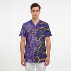 Melbourne Storm Scrub Top Polynesian Tribal Tattoo Pacific Sport Art