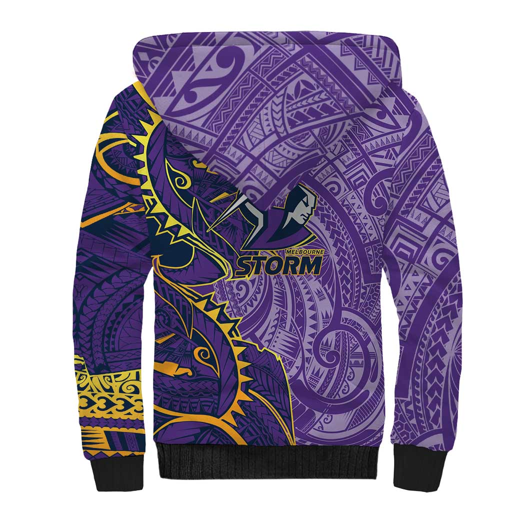 Melbourne Storm Sherpa Hoodie Polynesian Tribal Tattoo Pacific Sport Art