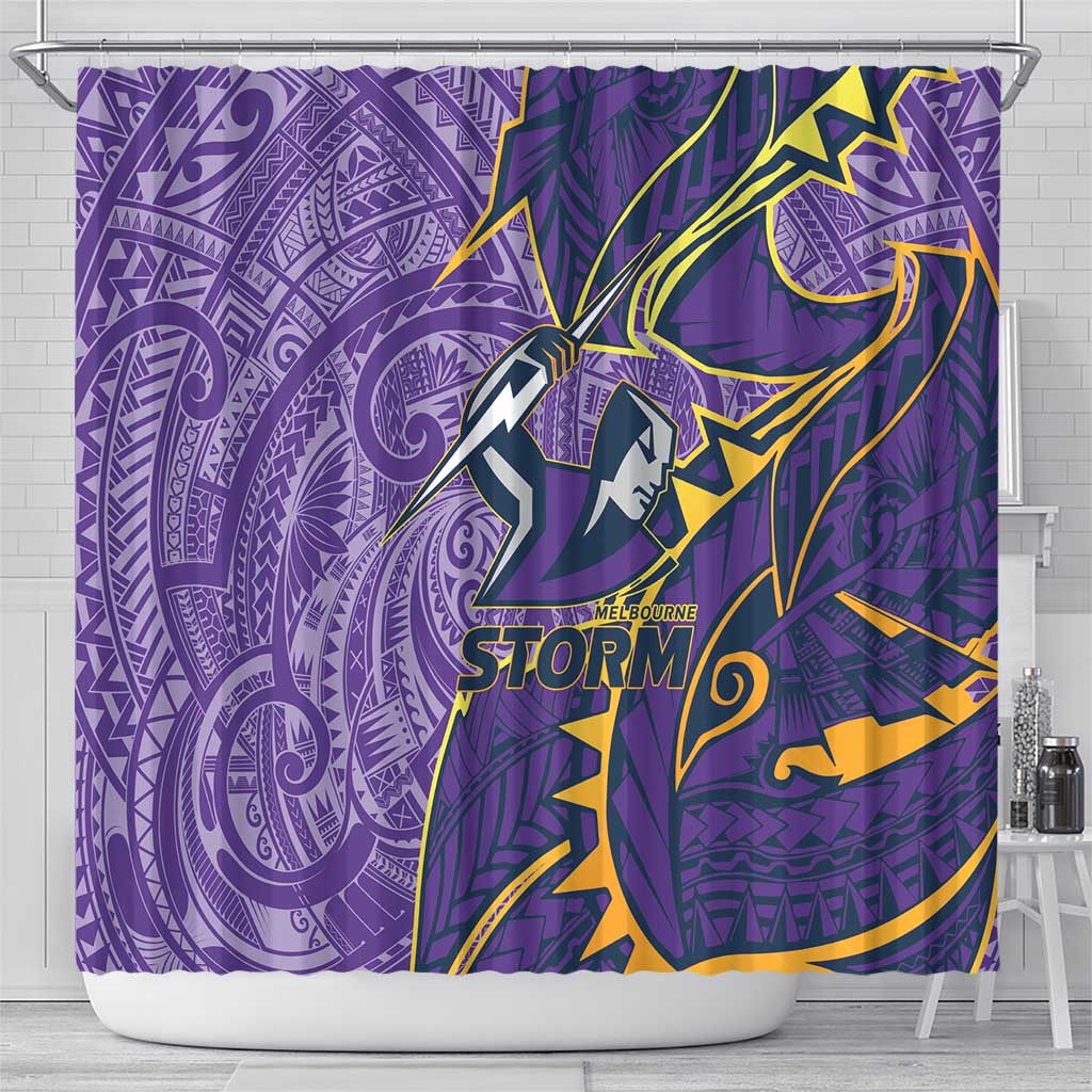 Melbourne Storm Shower Curtain Polynesian Tribal Tattoo Pacific Sport Art