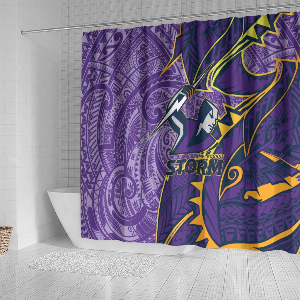 Melbourne Storm Shower Curtain Polynesian Tribal Tattoo Pacific Sport Art