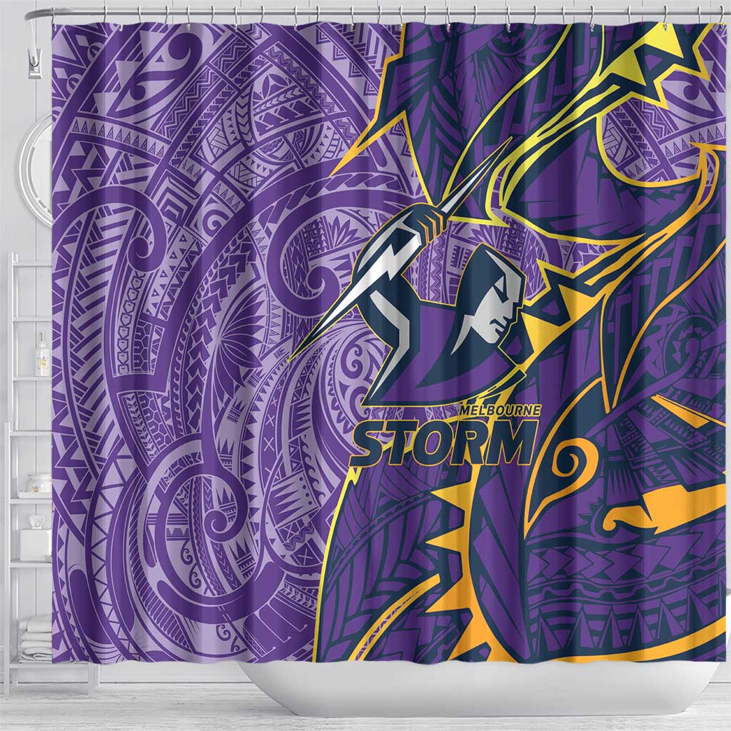 Melbourne Storm Shower Curtain Polynesian Tribal Tattoo Pacific Sport Art