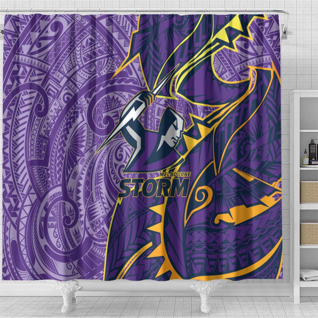 Melbourne Storm Shower Curtain Polynesian Tribal Tattoo Pacific Sport Art