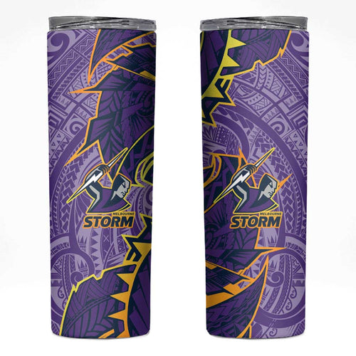 Melbourne Storm Skinny Tumbler Polynesian Tribal Tattoo Pacific Sport Art