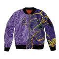 Melbourne Storm Sleeve Zip Bomber Jacket Polynesian Tribal Tattoo Pacific Sport Art