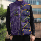 Melbourne Storm Sleeveless Puffer Jacket Polynesian Tribal Tattoo Pacific Sport Art
