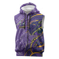 Melbourne Storm Sleeveless Zip Hoodie Polynesian Tribal Tattoo Pacific Sport Art