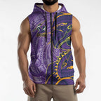 Melbourne Storm Sleeveless Zip Hoodie Polynesian Tribal Tattoo Pacific Sport Art