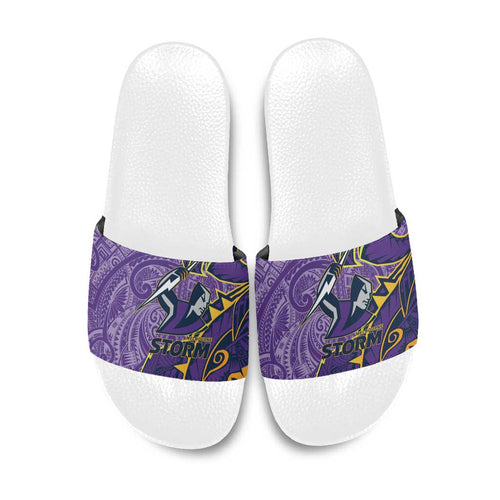 Melbourne Storm Slide Sandals Polynesian Tribal Tattoo Pacific Sport Art