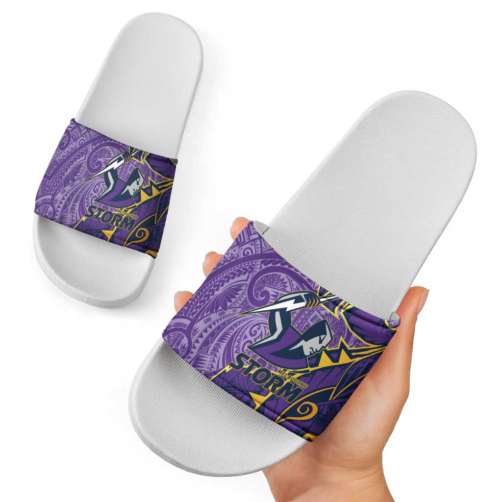 Melbourne Storm Slide Sandals Polynesian Tribal Tattoo Pacific Sport Art