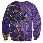 Melbourne Storm Sweatshirt Polynesian Tribal Tattoo Pacific Sport Art