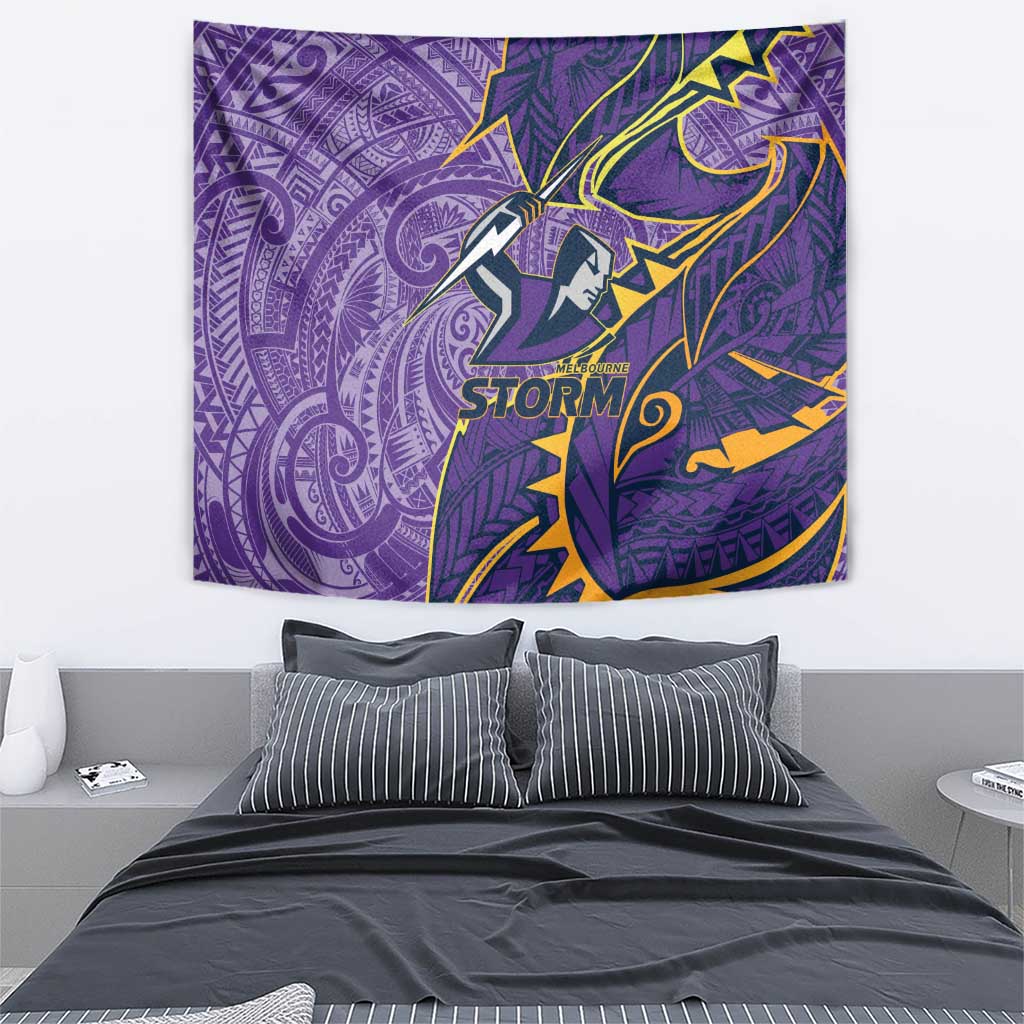 Melbourne Storm Tapestry Polynesian Tribal Tattoo Pacific Sport Art