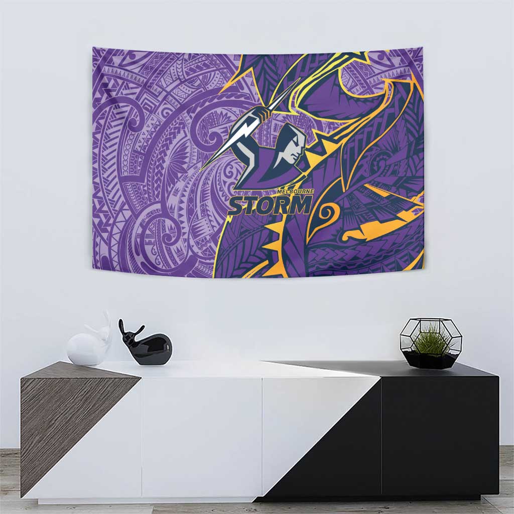 Melbourne Storm Tapestry Polynesian Tribal Tattoo Pacific Sport Art