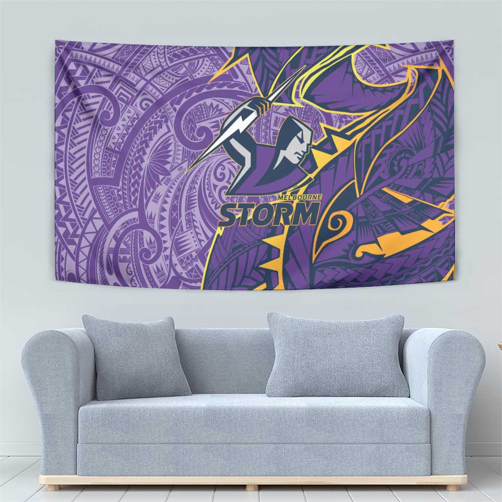Melbourne Storm Tapestry Polynesian Tribal Tattoo Pacific Sport Art