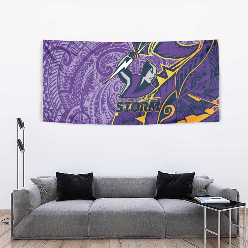 Melbourne Storm Tapestry Polynesian Tribal Tattoo Pacific Sport Art