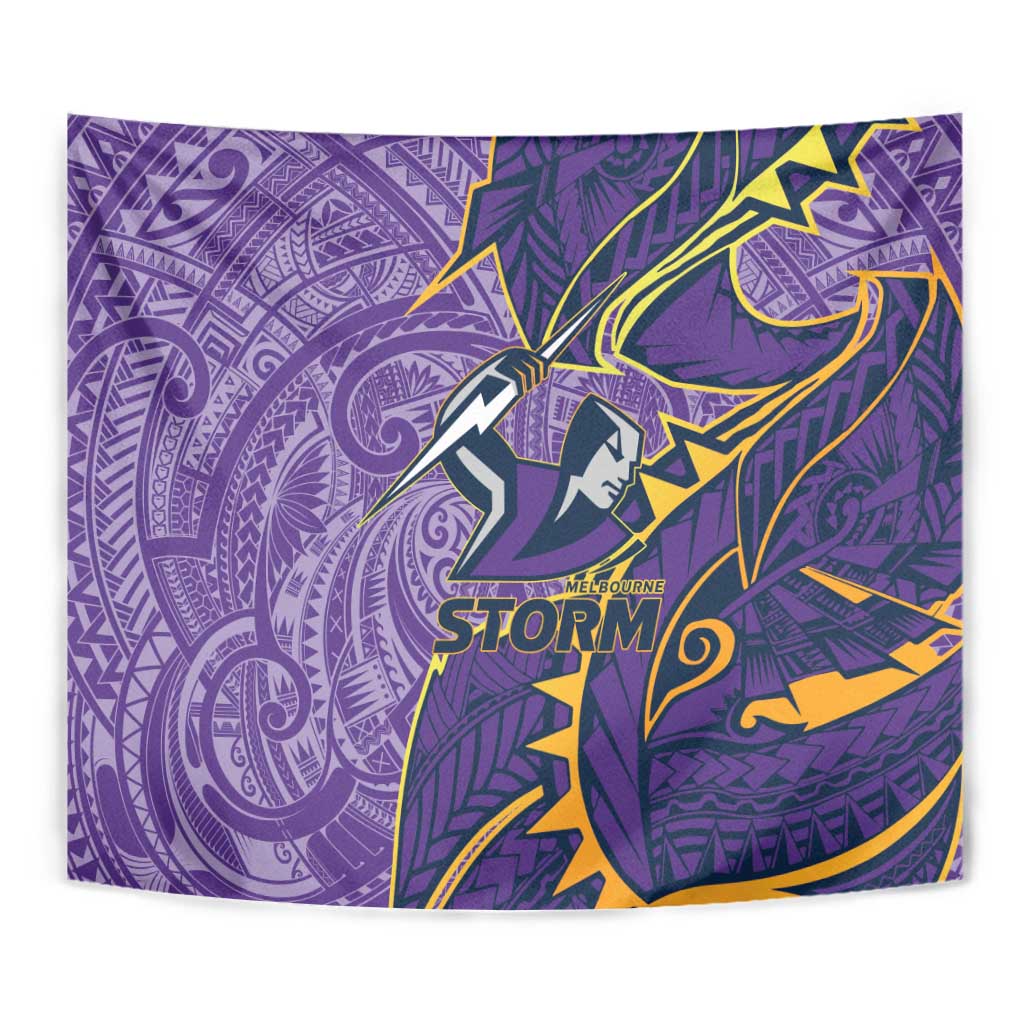 Melbourne Storm Tapestry Polynesian Tribal Tattoo Pacific Sport Art