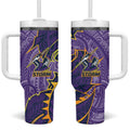 Melbourne Storm Tumbler With Handle Polynesian Tribal Tattoo Pacific Sport Art