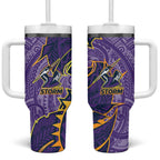 Melbourne Storm Tumbler With Handle Polynesian Tribal Tattoo Pacific Sport Art