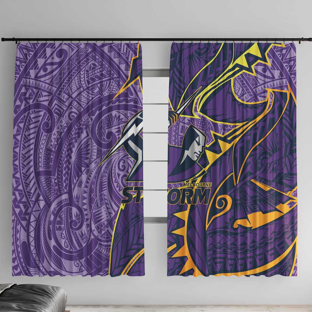 Melbourne Storm Window Curtain Polynesian Tribal Tattoo Pacific Sport Art