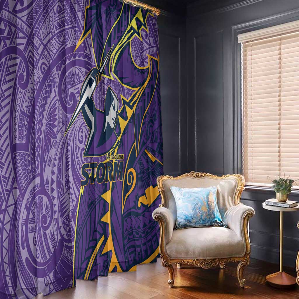 Melbourne Storm Window Curtain Polynesian Tribal Tattoo Pacific Sport Art