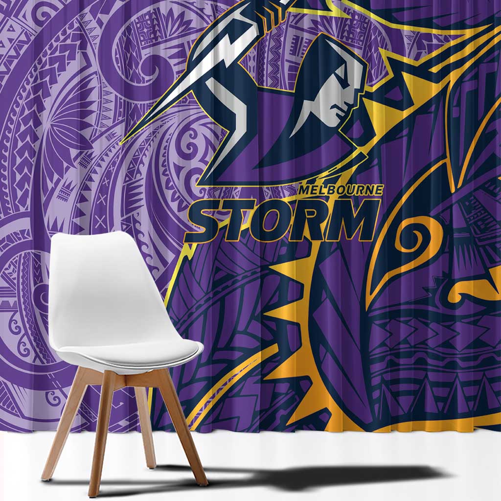 Melbourne Storm Window Curtain Polynesian Tribal Tattoo Pacific Sport Art