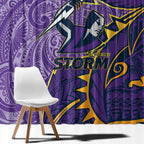Melbourne Storm Window Curtain Polynesian Tribal Tattoo Pacific Sport Art