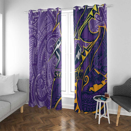 Melbourne Storm Window Curtain Polynesian Tribal Tattoo Pacific Sport Art