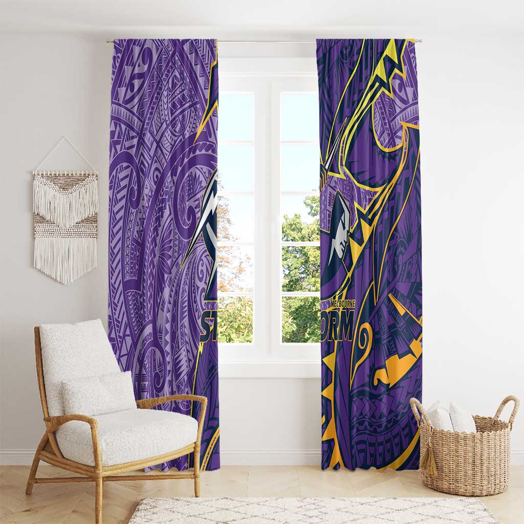 Melbourne Storm Window Curtain Polynesian Tribal Tattoo Pacific Sport Art