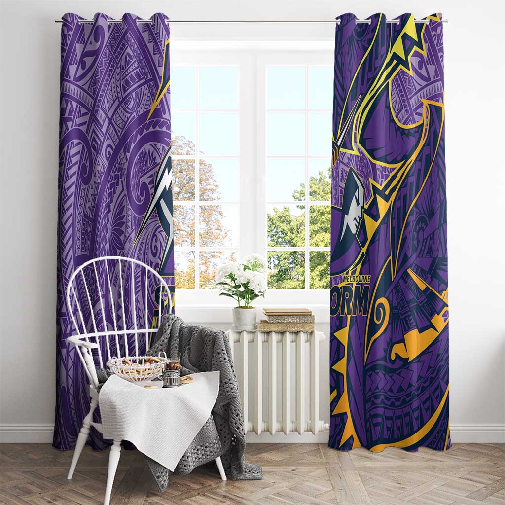 Melbourne Storm Window Curtain Polynesian Tribal Tattoo Pacific Sport Art