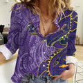 Melbourne Storm Women Casual Shirt Polynesian Tribal Tattoo Pacific Sport Art