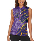 Melbourne Storm Women Sleeveless Polo Shirt Polynesian Tribal Tattoo Pacific Sport Art