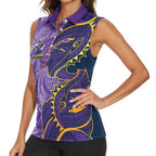 Melbourne Storm Women Sleeveless Polo Shirt Polynesian Tribal Tattoo Pacific Sport Art